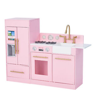 Pink Wooden Toy Kitchen by Toy Cooker Play Kitchen Set TD-12302P