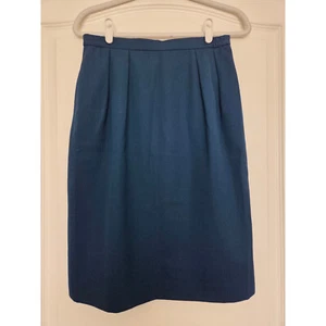 Pure Wool Pencil Skirt, Women's Size 10 Knee Length Teal Vintage Trad Wife - Picture 1 of 4