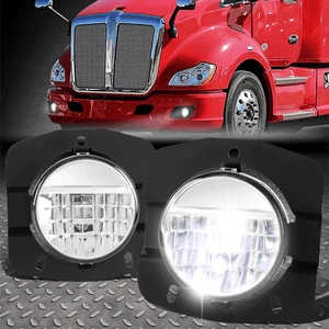 FOR 11-24 KENWORTH T680 FULL LED DRIVING FOG LIGHT LAMPS SET CHROME HOUSING - Picture 1 of 8