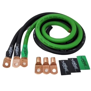 Sky High Oversized 1/0 Gauge AWG Big 3 Upgrade grün/schwarz elektrischer Kabelsatz - Bild 1 von 3