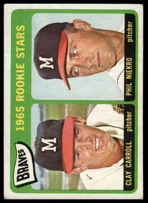 1965 Topps #461 Braves 1965 Rookie Stars (Clay Carroll / Phil Niekro) RS, RC Foto 1 de 2