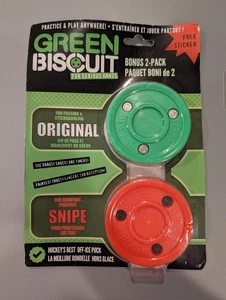 Green Biscuit Hockey Puck 2er Pack, Original Off Ice Hockey Puck/Snipe Neu in OVP - Bild 1 von 2