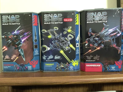 3-PACK Snap Ships 3-in-1 SCORPION, TRIDENT & HAMMERJAW space building toy gift - Image 1 of 4