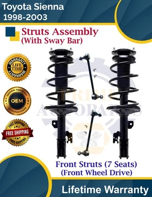 Puntales delanteros con barra estabilizadora para Toyota Sienna 2004-2006 2x2 7 asientos de por vida con Foto 1 de 4