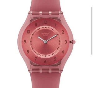 Swatch Burgundy Softness 2012 Women's Slim Lightweight Quartz Watch SFR103 - Picture 1 of 12