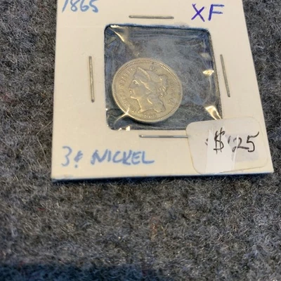 1865 Three Cent Nickel Civil War Era Coin in Fine Condition 052825 30 - Image 1 of 4