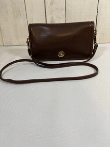 VINTAGE KUTSCHE COURT BRAUN RINDSLEDER SCHULTERTASCHE 8" x 5" - Bild 1 von 10