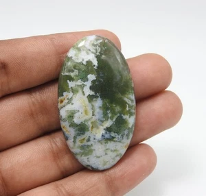 Colgante de piedras preciosas naturales cabujón ovalado de ágata musgo 72,00 quilates 26x46x7 mm - Imagen 1 de 8