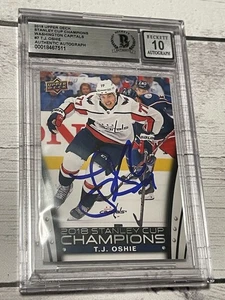 TJ T.J Oshie Signed Card Stanley Cup Champions Capitals Slabbed Beckett IP Auto - Picture 1 of 3