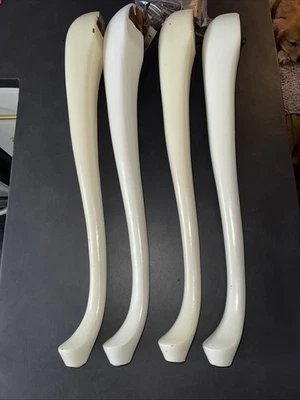 Lote de 4 patas de mesa de madera descapotable blancas antiguas/salvadas, provinciales francesas Foto 1 de 4