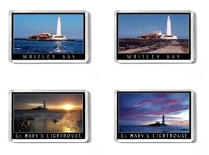 ST MARYS LIGHTHOUSE fridge magnet WHITLEY BAY Newcastle Upon Tyne souvenir - Picture 1 of 9