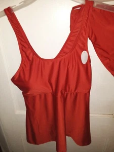 NWT Bobbie Brook Women 2 Piece red Tankini Swim bathing Suit bikini bottom SZ 2X - Picture 1 of 2