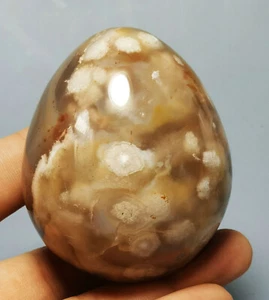 Copo de Nieve Natural Flor de Cerezo Ágata Cristal Esfera Huevo Reiki Piedra Curación - Imagen 1 de 12