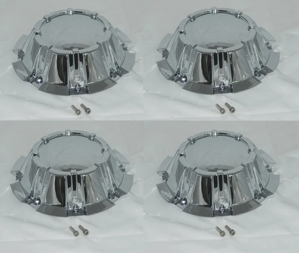4 Pack - No Logo Replaces 3278 American Eagle Alloys Chrome Wheel Center Caps - Image 1 of 4