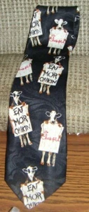 EAT MOR CHIKIN TIE Chick-fil-A Eat More Chicken Cow Men's Advertising Polyester  - Picture 1 of 1