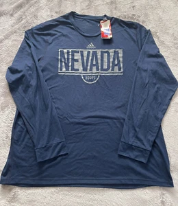 Nevada Wolf Pack Men Size XXL Adidas Creator Long Sleeve Hoops Athletic Blue PE - Picture 1 of 5