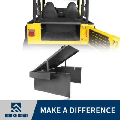 Caja de almacenamiento de maletero Hooke Road de acero para 97-06 Jeep Wrangler TJ techo rígido Foto 1 de 4