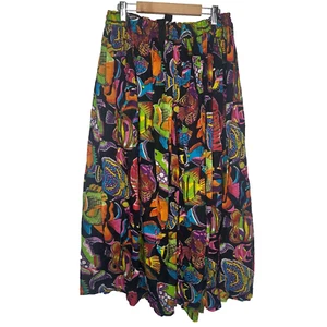 Vtg Peripherals Skirt Women Vibrant Floral Boho Maxi Est. Medium - Picture 1 of 8