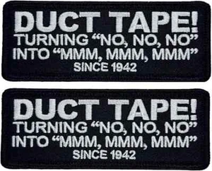 Duct Tape Since 1942 Embroidered Morale Patch | 2PC HOOK BACKING 4"x1.5" - Picture 1 of 1
