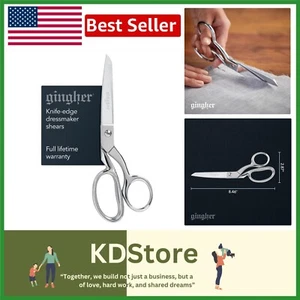 Precision Knife-Edge Scissors for Fabric Cutting - 8" Stainless Steel Shears - Picture 1 of 10