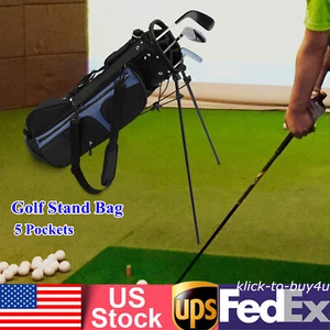 Golf Stand Bag W/ 3 Dividers 5 Pockets Lightweight Golf Club Bags - Picture 1 of 17