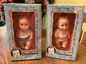 Gerber Baby Doll 6" Soft Vinyl 1991 No. 59106 VINTAGE NIB Boy & Girl Set - Picture 1 of 8