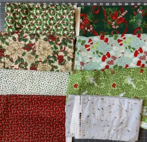 Cotton Quilting Craft Fabric Bulk Sale Christmas Snow Holly Approx 65y Closeout - Picture 1 of 4