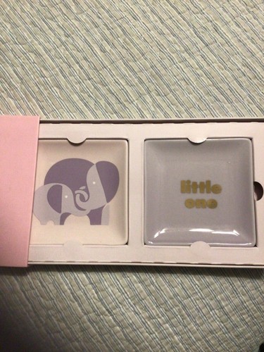 Nuovo~ Kate Spade New York Lenox Sweet Talk 'Little One' set di 2 vassoi portagioie