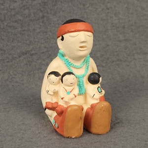 Cleo Teissedre Native American Design Storyteller Pottery Signed Figurine 1986 - Picture 1 of 12
