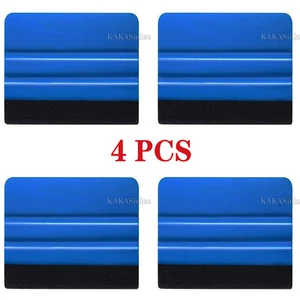 4PCS Blue Felt Edge Car Vinyl Wrap Window Install Tool Scraper Sheet Squeegee AB - Picture 1 of 7