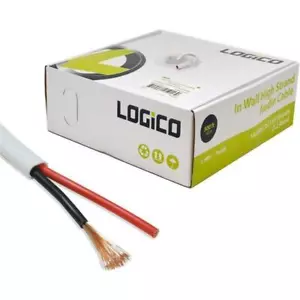 500ft In Wall 16/2 16 Gauge 2 Conductor Speaker Wire Cable CL2 500 Feet White - Picture 1 of 1