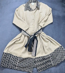 J Pink Shirtwaist Dress Womens Celtic Knot Jute Button Up Ruched Flare Duster - Picture 1 of 17
