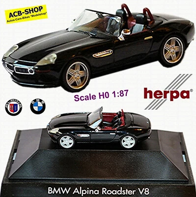 BMW Alpina Roadster V8 Basi BMW Z8 E52 2002-03 Nero 1:87 Herpa 101349 - Immagine 1 di 4