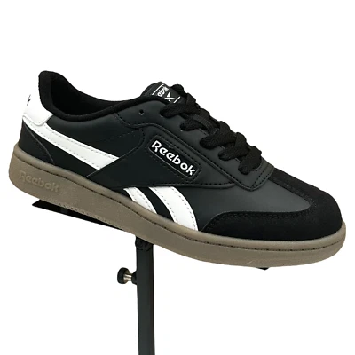 Reebok Forte Lounger Youth Boy's Casual Sneaker Size 2 Black/White Lace up Shoes - Image 1 of 4