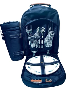 Neu mit Etikett Picknick in Ascot auffälliger Picknickrucksack für 4 Gläser/Besteck/Öffner/Besteck - Bild 1 von 11