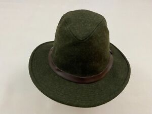 NEW C C Filson Co Fedora Hat Green Wool Size L