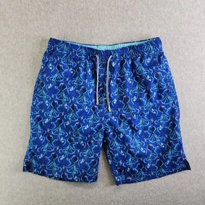 Peter Millar Swim Trunks Mens M Blue Squid Beer Octopus Seaside Crown Mesh Brief - Picture 1 of 15