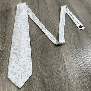 Corbata para hombre Paul Fredrick 100 % seda azul floral hecha a mano en Italia - Imagen 1 de 4