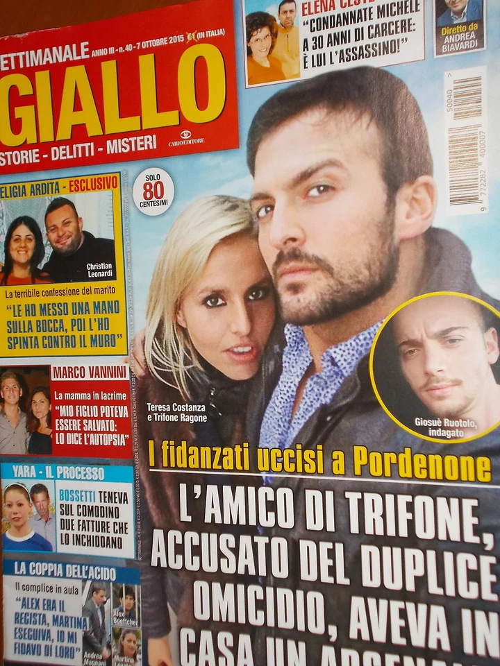 Giallo 2015 40.Delitto Trifone,Eligia Ardita, Marco Vannini, Massimo Bossetti,pp - Immagine 1 di 1