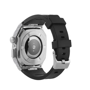 Diamond Encrusted Case w/ Soft Silicone Strap for iWatch Series 9/7/6/4 44/45mm - Picture 1 of 28