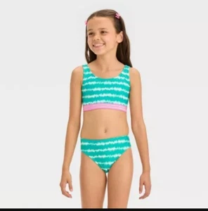 Girls' Electric Tie-Dye Bikini Set - Cat & Jack S 6/7 - Picture 1 of 2