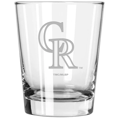 Colorado Rockies 15oz. Etched Double Old Fashioned Glass Cover