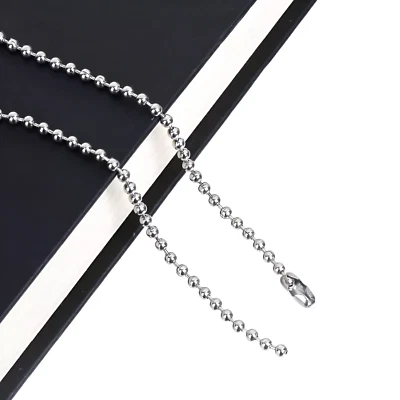 Collana catena militare 60 cm Uomo ACCIAIO INOX catenina palline sfere girocollo - Immagine 1 di 4