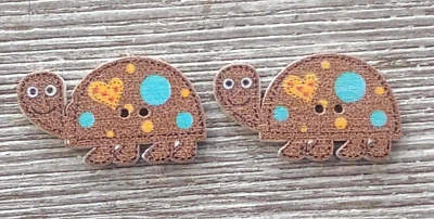 2 botones de costura tortuga marrón artesanía madera 2 agujeros 1 1/8"  Foto 1 de 2