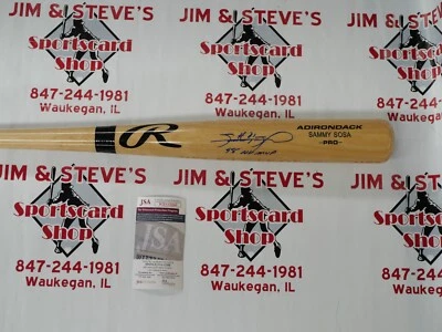 SAMMY SOSA ENGRAVED & SIGNED BLONDE RAWLINGS BAT INSCRIBED "98 NL MVP" - JSA COA - Image 1 of 3