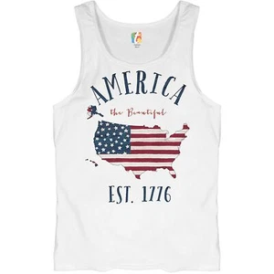 America the Beautiful Est. 1776 Tank Top Patriotic 4th of July USA Men's Top - Picture 1 of 9