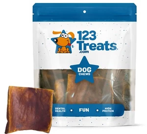 Beef Cheek Beef Basted chews (2 Pounds) Long Lasting Dog Chew by 123 Treats - Picture 1 of 9