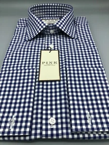 Thomas Pink, Blue & White Gingham Shirt, UK:15 L, EU:38 L, Neu mit Etikett, UVP:115£!  - Bild 1 von 10