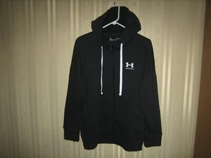 womens under armour rival fleece hoodie full zip M black NWT - Picture 1 of 5