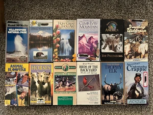 VHS Movie LOT (12) Outdoor/Animal Movies - Wild America, Readers Digest, Hunting - Picture 1 of 2